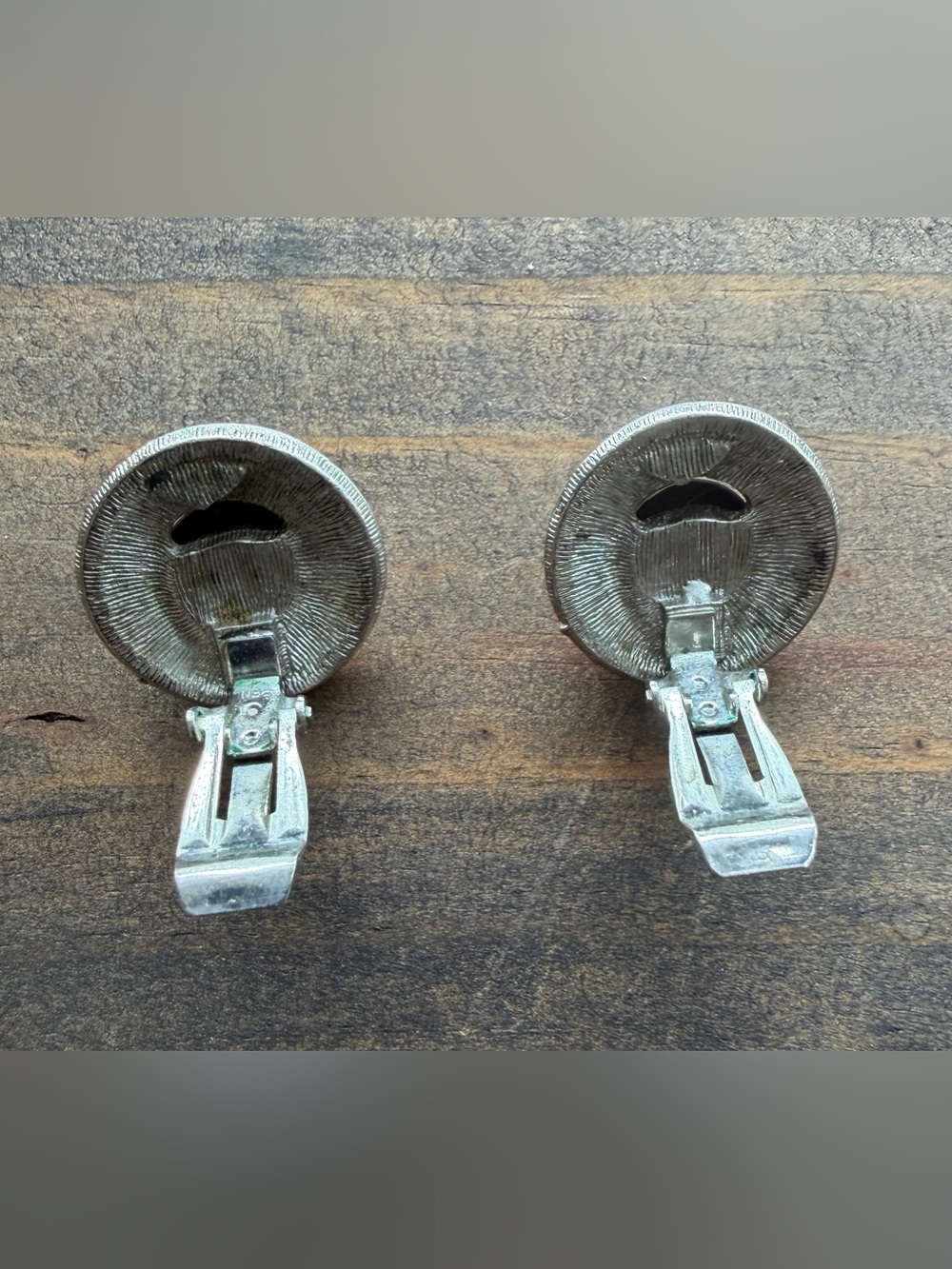 Clip-On Silver Tone Earrings - Picture 3 of 4